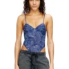 bridget-dnm Denim-effect mesh bodysuit bridget-dnm Denim-effect mesh bodysuit