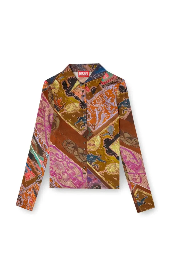 c-amelia Stretch-viscose shirt with Heraldic print c-amelia Stretch-viscose shirt with Heraldic print