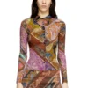 c-amelia Stretch-viscose shirt with Heraldic print c-amelia Stretch-viscose shirt with Heraldic print