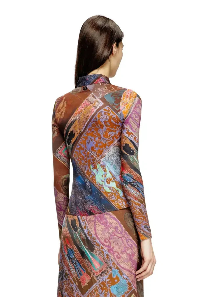 c-amelia Stretch-viscose shirt with Heraldic print c-amelia Stretch-viscose shirt with Heraldic print