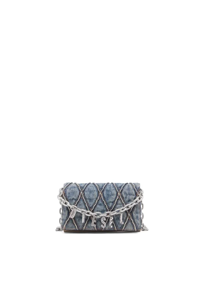 charm-d wallet strap Wallet purse in argyle quilted denim charm-d wallet strap Wallet purse in argyle quilted denim