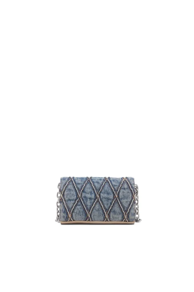 charm-d wallet strap Wallet purse in argyle quilted denim charm-d wallet strap Wallet purse in argyle quilted denim