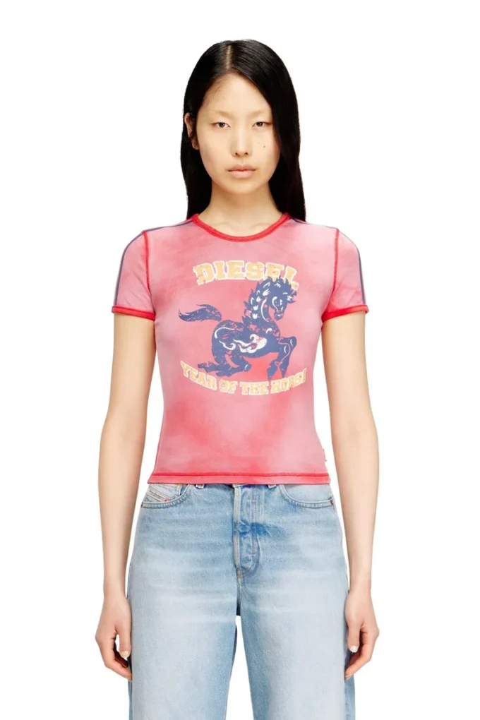 cl-t-uncutie-horse Cotton stretch T-shirt with horse graphic print cl-t-uncutie-horse Cotton stretch T-shirt with horse graphic print
