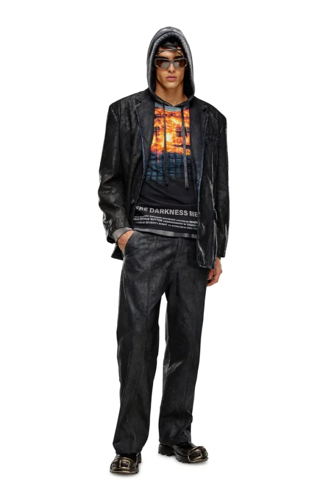 d-bla-fse Denim blazer with craquelé coating d-bla-fse Denim blazer with craquelé coating
