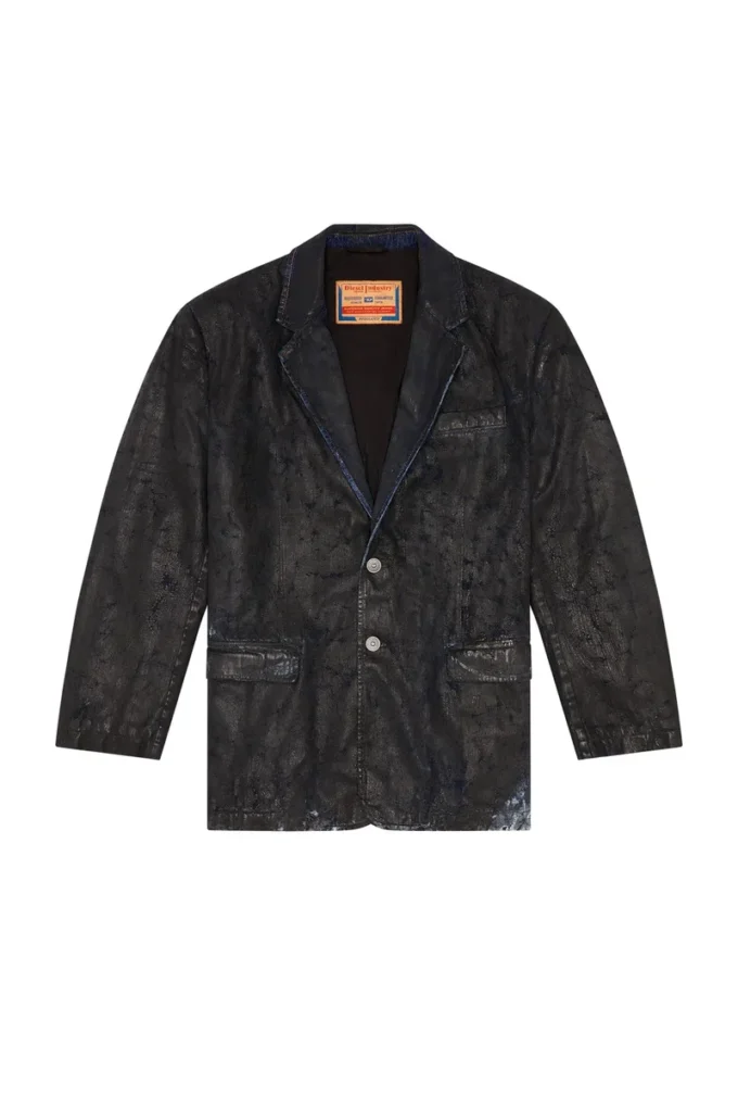 d-bla-fse Denim blazer with craquelé coating d-bla-fse Denim blazer with craquelé coating