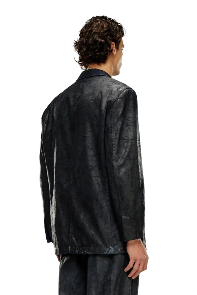 d-bla-fse Denim blazer with craquelé coating d-bla-fse Denim blazer with craquelé coating