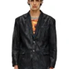 d-bla-fse Denim blazer with craquelé coating d-bla-fse Denim blazer with craquelé coating