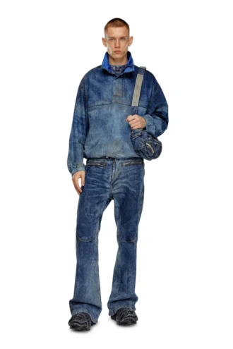 d-flow-fse Pullover jacket in dirt-effect denim d-flow-fse Pullover jacket in dirt-effect denim