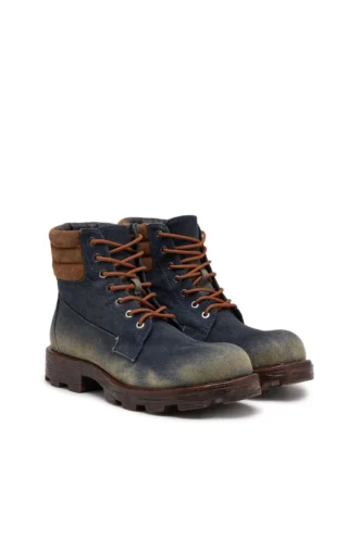 d-hammer lace up w D-Hammer-Combat boots in denim and suede