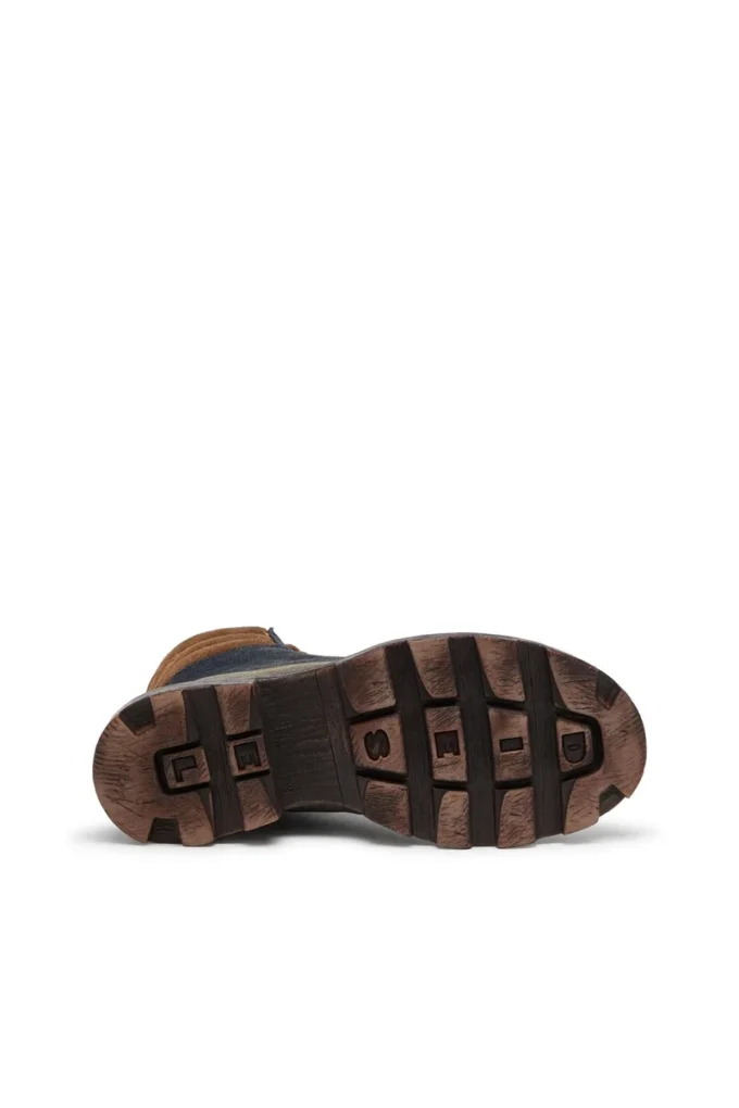 d-hammer lace up w D-Hammer-Combat boots in denim and suede