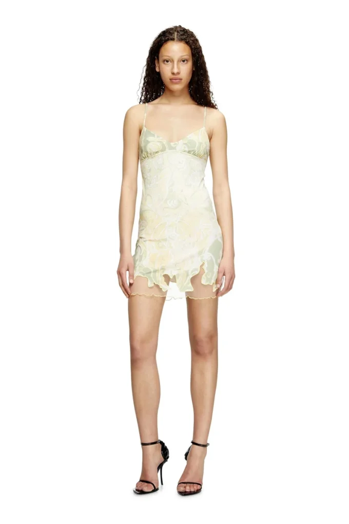 d-inlay Nylon mini dress with Heraldic print d-inlay Nylon mini dress with Heraldic print