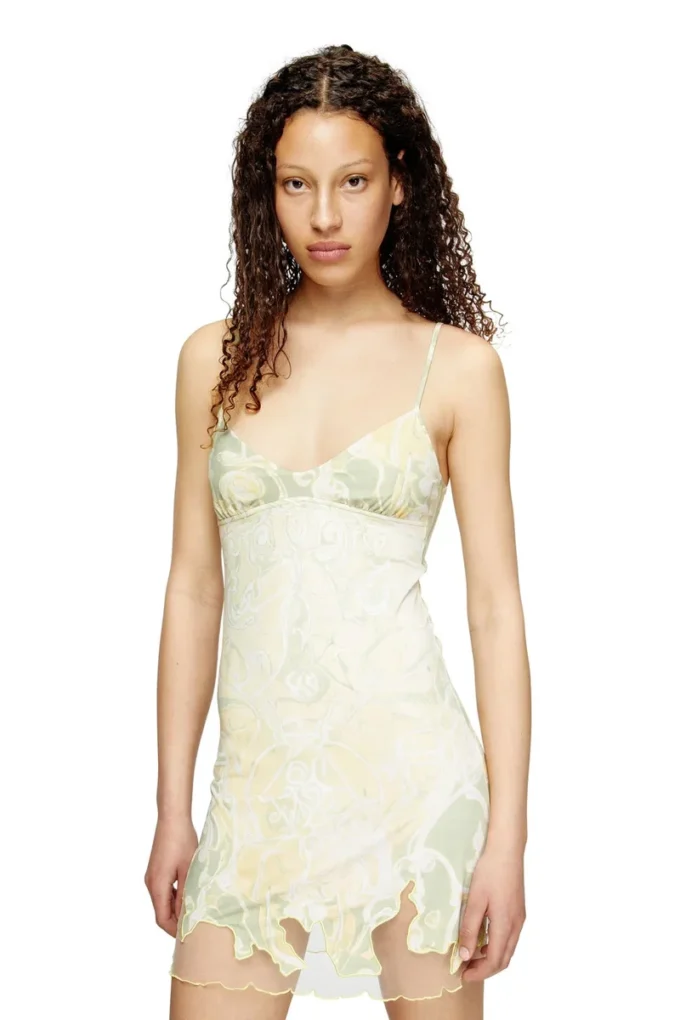 d-inlay Nylon mini dress with Heraldic print d-inlay Nylon mini dress with Heraldic print