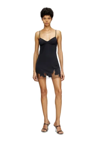 d-inlay-r1 Nylon mini dress with tulle insert d-inlay-r1 Nylon mini dress with tulle insert