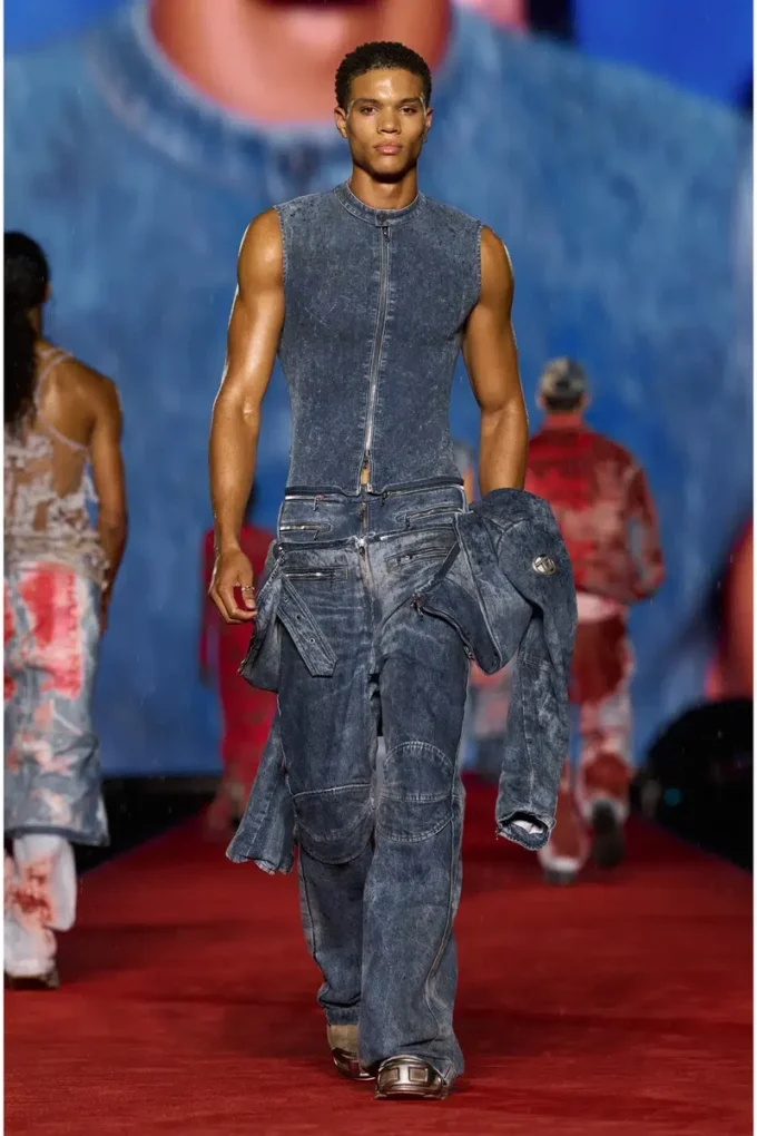 d-nata-fse Sleeveless denim top with biker details d-nata-fse Sleeveless denim top with biker details