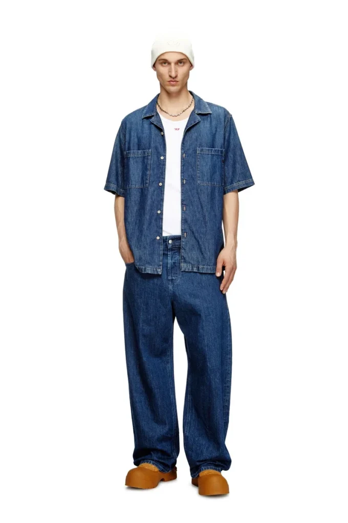 d-paroshort Bowling shirt in denim d-paroshort Bowling shirt in denim
