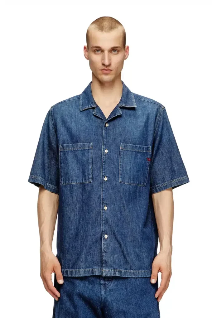 d-paroshort Bowling shirt in denim d-paroshort Bowling shirt in denim