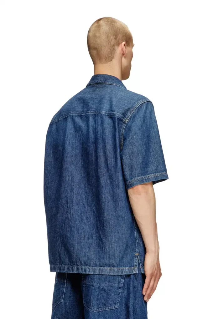 d-paroshort Bowling shirt in denim d-paroshort Bowling shirt in denim