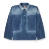 de-priss Henley top in contrast-effect denim de-priss Henley top in contrast-effect denim
