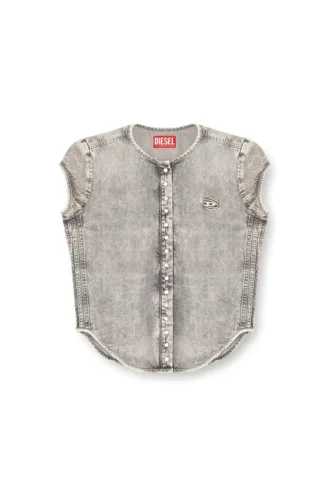 de-roset-s Short-sleeve denim shirt with athletic stripes de-roset-s Short-sleeve denim shirt with athletic stripes