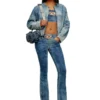 de-top-fse Cropped denim top with crystal plaque de-top-fse Cropped denim top with crystal plaque