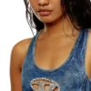 de-top-fse Cropped denim top with crystal plaque de-top-fse Cropped denim top with crystal plaque