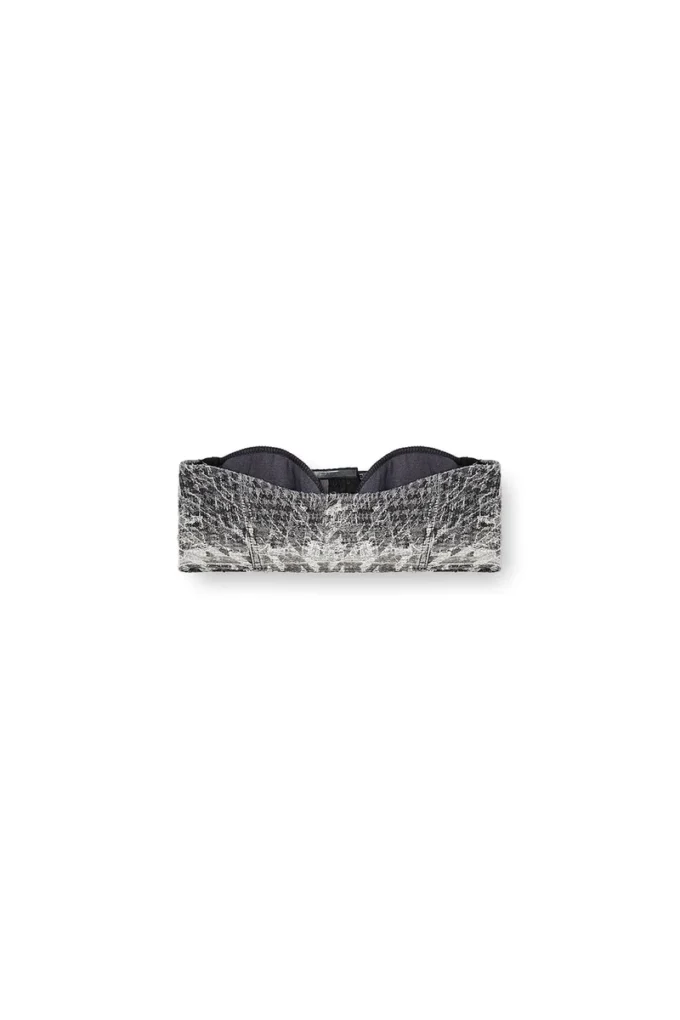 de-toppys-fsh Bralette in Prince of Wales jacquard denim de-toppys-fsh Bralette in Prince of Wales jacquard denim