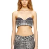 de-toppys-fsh Bralette in Prince of Wales jacquard denim de-toppys-fsh Bralette in Prince of Wales jacquard denim