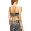 de-toppys-fsh Bralette in Prince of Wales jacquard denim de-toppys-fsh Bralette in Prince of Wales jacquard denim