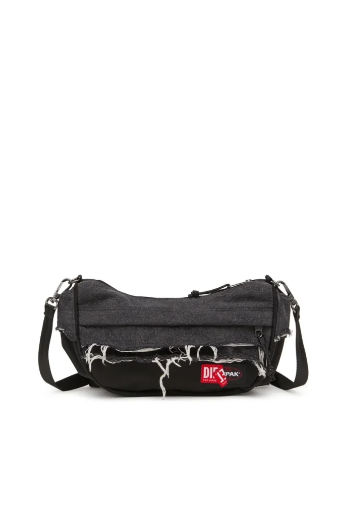 diesel shoulder bag Shoulder bag in destroyed denim and CORDURA® diesel shoulder bag Shoulder bag in destroyed denim and CORDURA®