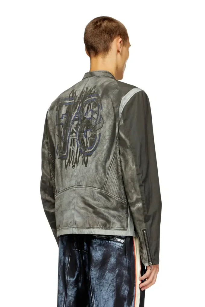 j-evert Biker jacket in printed canvas j-evert Biker jacket in printed canvas
