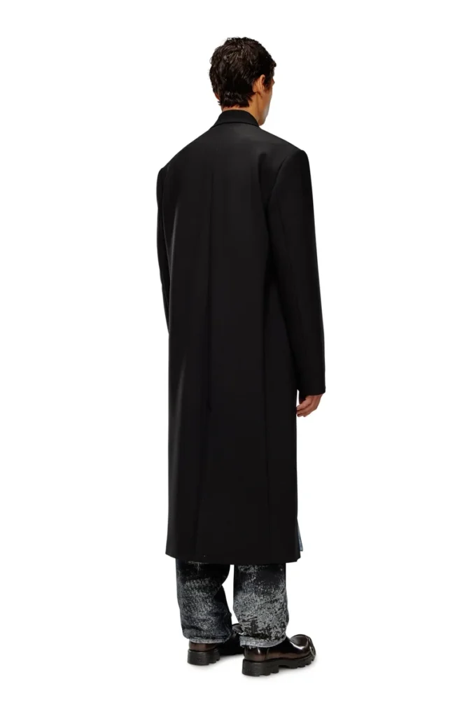 j-ritz Longline cool wool coat in denim detail j-ritz Longline cool wool coat in denim detail
