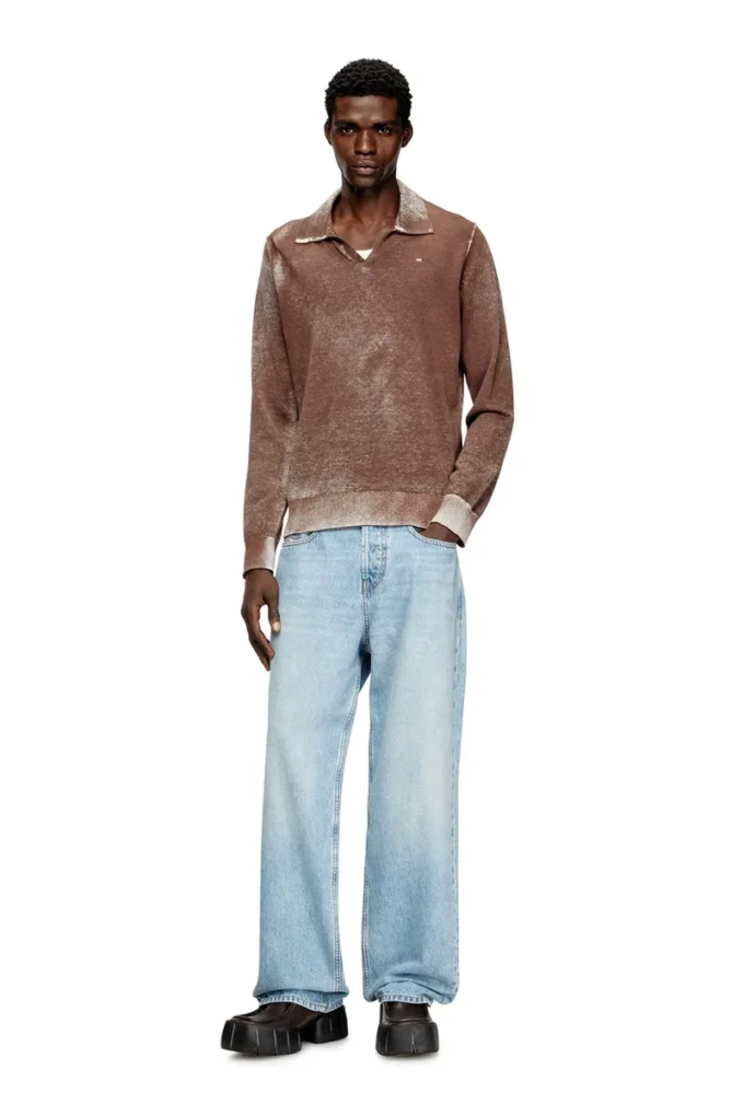 k-lawrence Polo jumper with faded reverse print k-lawrence Polo jumper with faded reverse print
