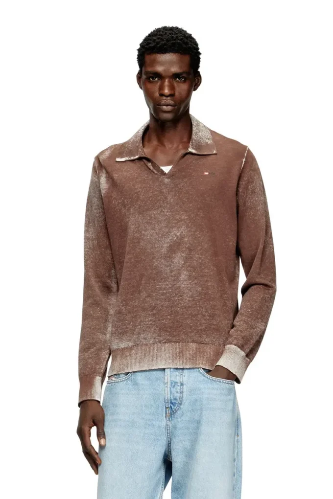 k-lawrence Polo jumper with faded reverse print k-lawrence Polo jumper with faded reverse print