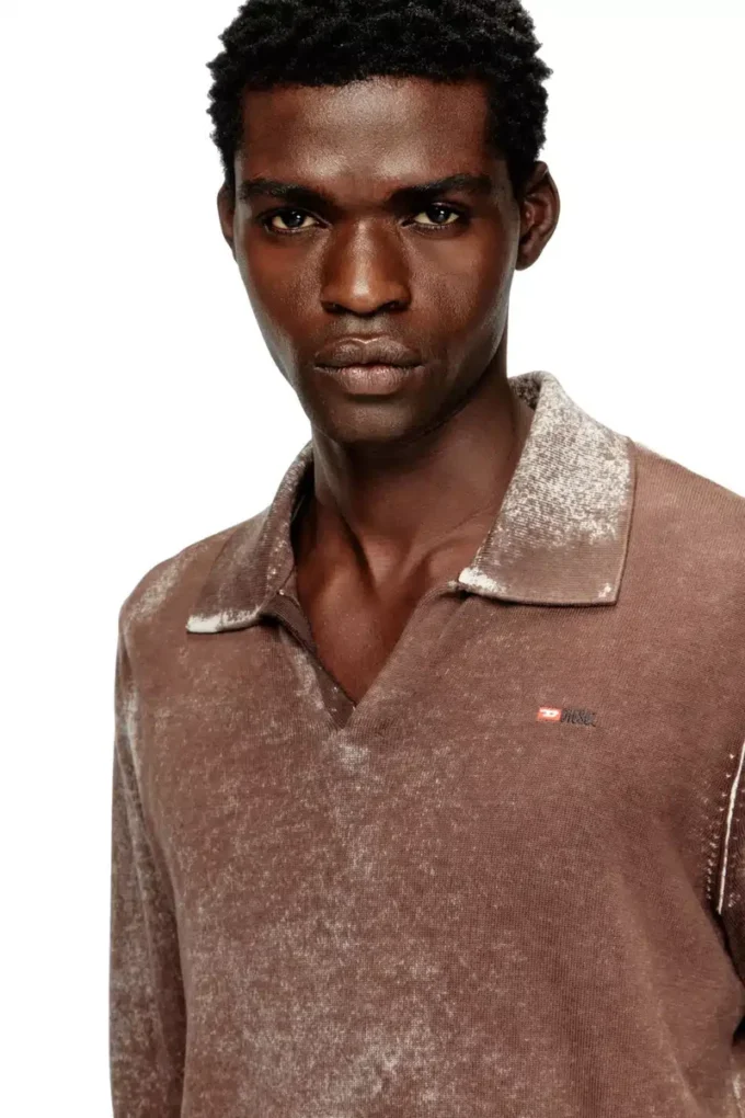 k-lawrence Polo jumper with faded reverse print k-lawrence Polo jumper with faded reverse print