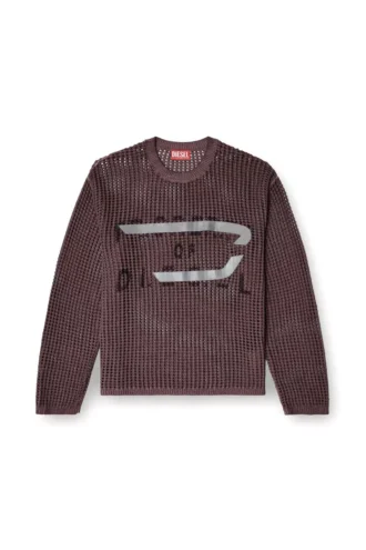 k-roch Long-sleeve mesh-knit top k-roch Long-sleeve mesh-knit top