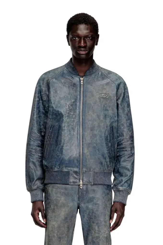 l-cobb Bomber jacket in treated leather l-cobb Bomber jacket in treated leather