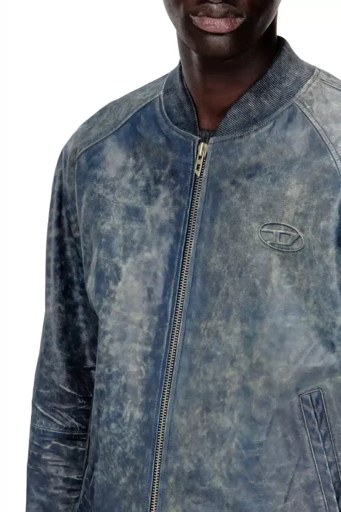 l-cobb Bomber jacket in treated leather l-cobb Bomber jacket in treated leather