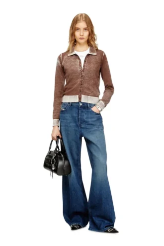 m-loren Cardigan with faded reverse print