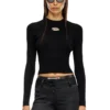 m-valari Rib-knit viscose-blend top with Oval D m-valari Rib-knit viscose-blend top with Oval D