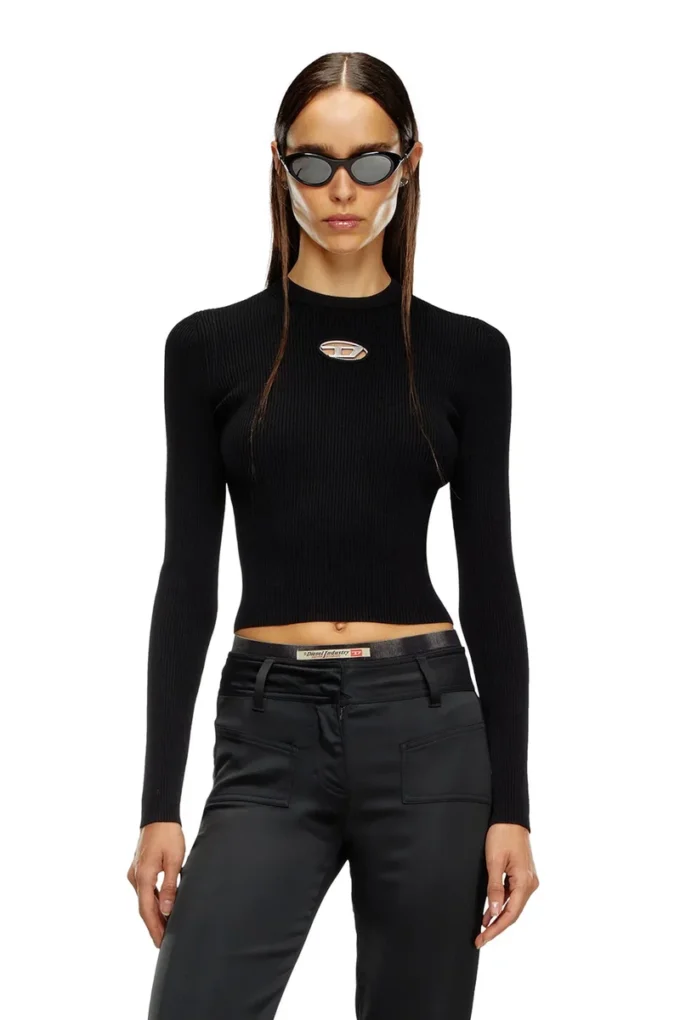 m-valari Rib-knit viscose-blend top with Oval D m-valari Rib-knit viscose-blend top with Oval D