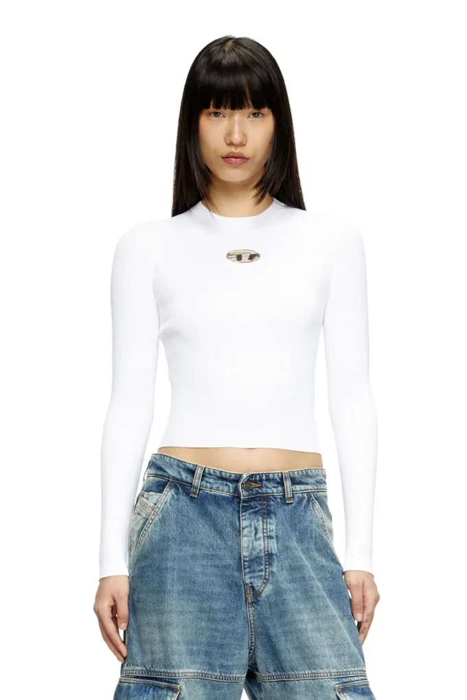 m-valari Rib-knit viscose-blend top with Oval D m-valari Rib-knit viscose-blend top with Oval D