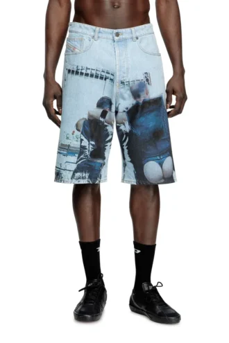 pr-d-rixford-s Denim shorts with faded print pr-d-rixford-s Denim shorts with faded print