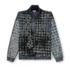s-corr Devoré houndstooth zip-up top s-corr Devoré houndstooth zip-up top