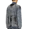 s-corr Devoré houndstooth zip-up top s-corr Devoré houndstooth zip-up top