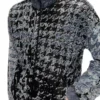 s-corr Devoré houndstooth zip-up top s-corr Devoré houndstooth zip-up top