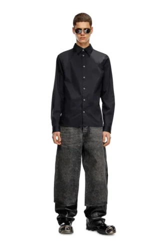s-fitty-a Formal shirt with logo-embroidered collar s-fitty-a Formal shirt with logo-embroidered collar