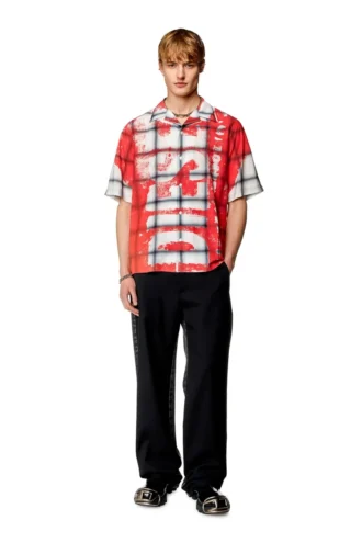 s-nabil Check bowling shirt with fading logo s-nabil Check bowling shirt with fading logo