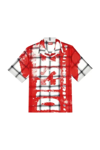 s-nabil Check bowling shirt with fading logo s-nabil Check bowling shirt with fading logo