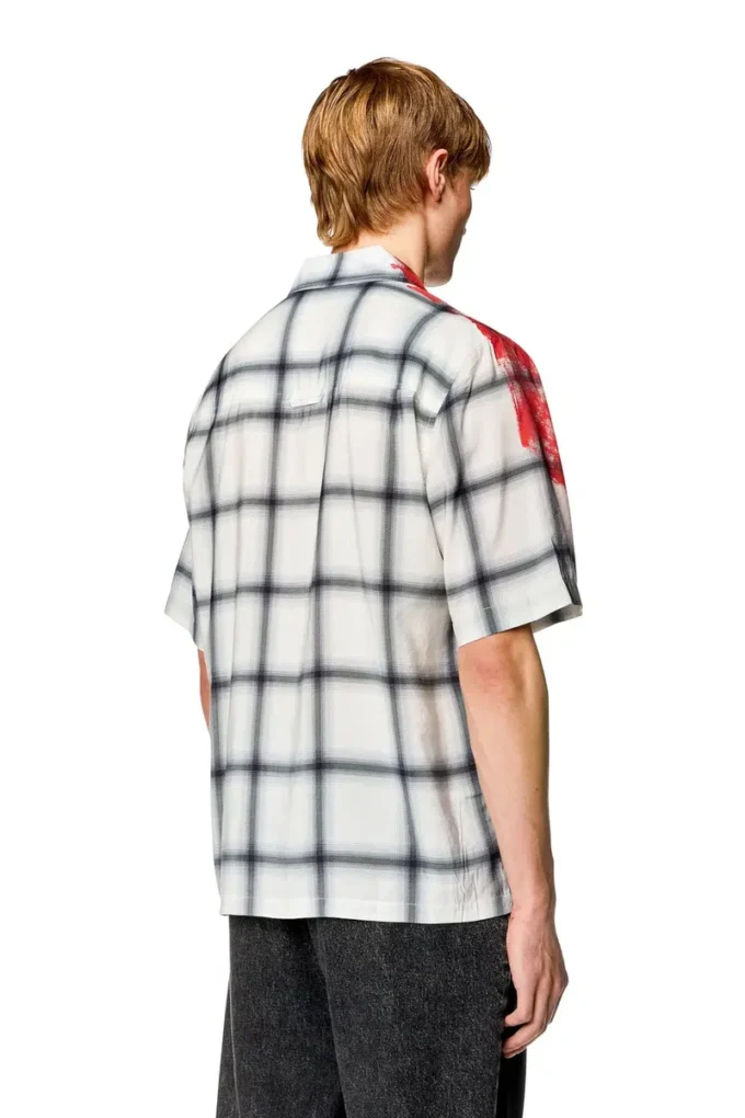 s-nabil Check bowling shirt with fading logo s-nabil Check bowling shirt with fading logo