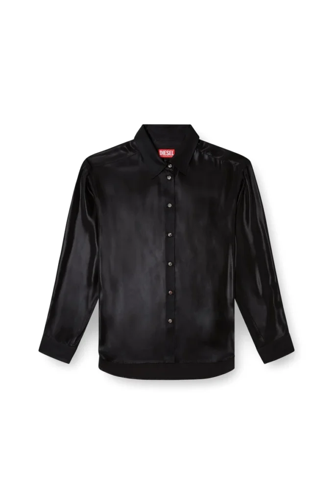 s-simply-c-wn-q1 Fluid shirt in laminated fabric s-simply-c-wn-q1 Fluid shirt in laminated fabric